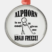 Alphorn, Brain Freeze Silbernes Ornament (Vorne)