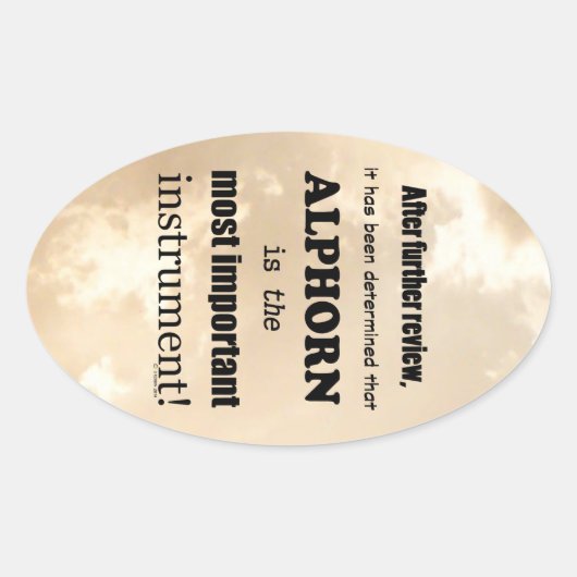 Alphorn der wichtigste Instrument Oval Aufkleber (Vorderseite)