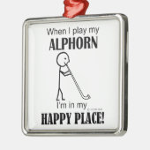 Alphorn Happy Place Silbernes Ornament (Links)