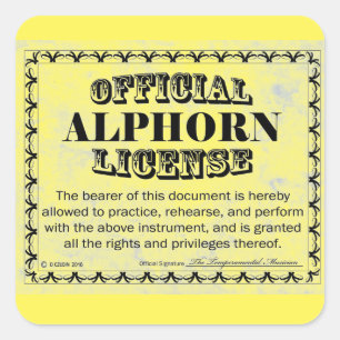 Alphorn License Square Aufkleber