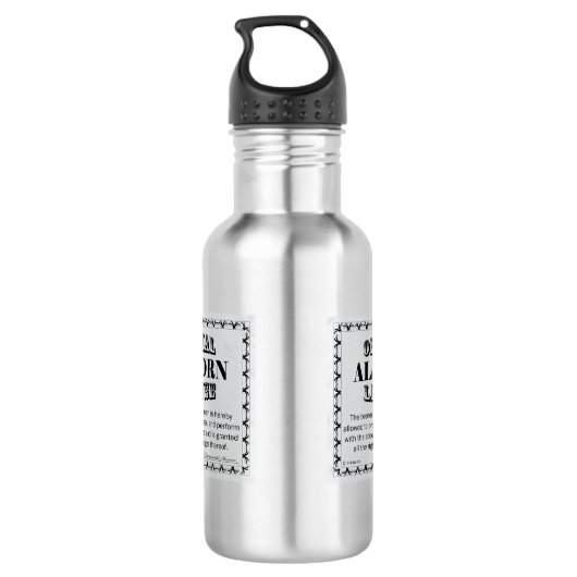 Alphorn-Lizenz Edelstahlflasche (Rückseite)