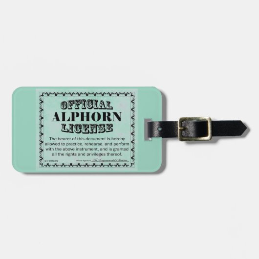 Alphorn-Lizenz Gepäckanhänger (Vorderseite horizontal)
