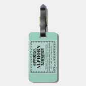 Alphorn-Lizenz Gepäckanhänger (Rückseite vertikal)