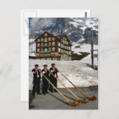Alphorn Musicians in Kleine Scheidegg Schweiz Postkarte (Vorne/Hinten)