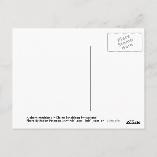 Alphorn Musicians in Kleine Scheidegg Schweiz Postkarte (Rückseite)