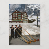 Alphorn Musicians in Kleine Scheidegg Schweiz Postkarte (Vorderseite)