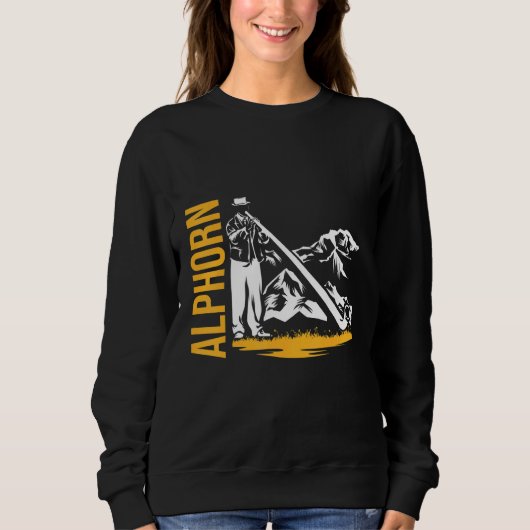 Alphorn Natural Horn Schweiz Sweatshirt (Vorderseite)
