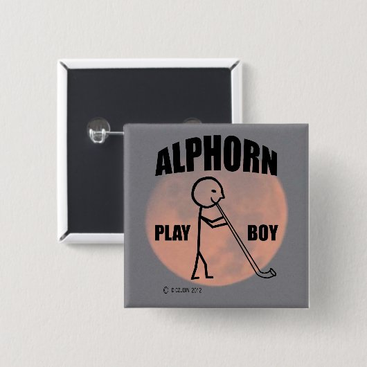 Alphorn Play Boy Button (Vorne & Hinten)