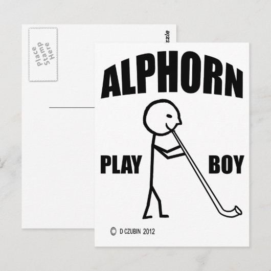 Alphorn Play Boy Postkarte (Vorne/Hinten)