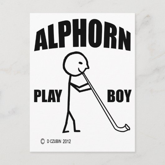 Alphorn Play Boy Postkarte (Vorderseite)