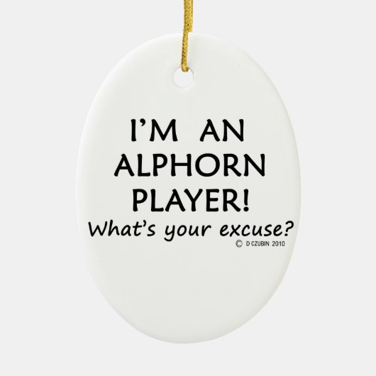 Alphorn Player Entschuldigung Keramik Ornament (Vorne)