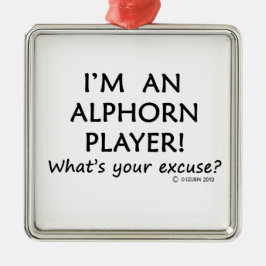 Alphorn Player Entschuldigung Silbernes Ornament