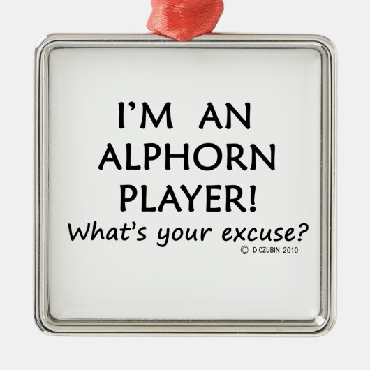 Alphorn Player Entschuldigung Silbernes Ornament (Vorne)