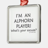 Alphorn Player Entschuldigung Silbernes Ornament (Links)