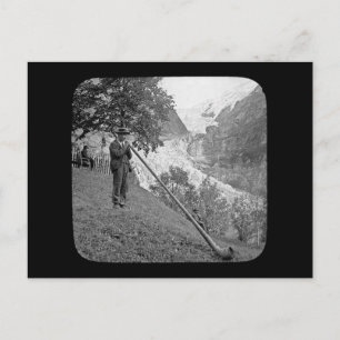 Alphorn Vintage Magisches Laternenbild Postkarte