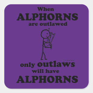 Alphorns-Sticker Quadratischer Aufkleber