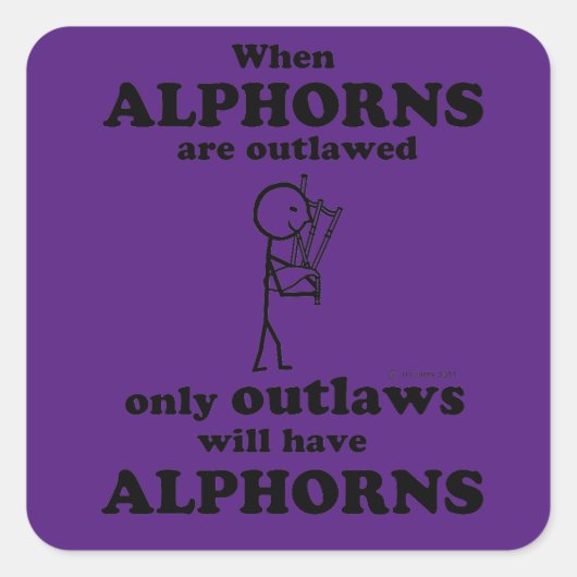 Alphorns-Sticker Quadratischer Aufkleber (Vorderseite)