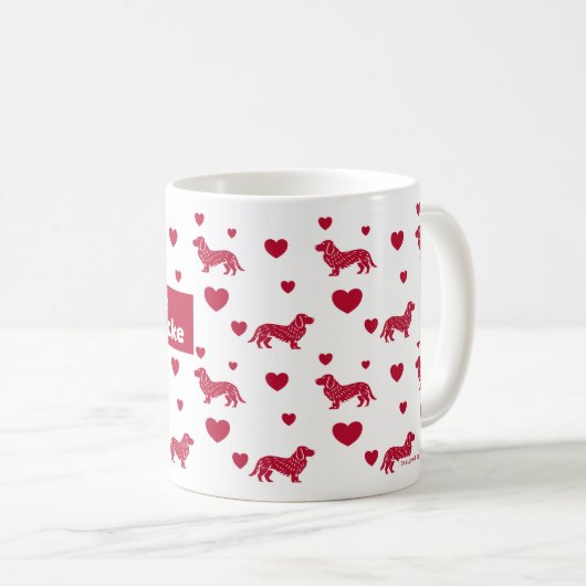Alpin Dachsbracke Tasse mit Rotem Herzen (VorderseiteRechts)