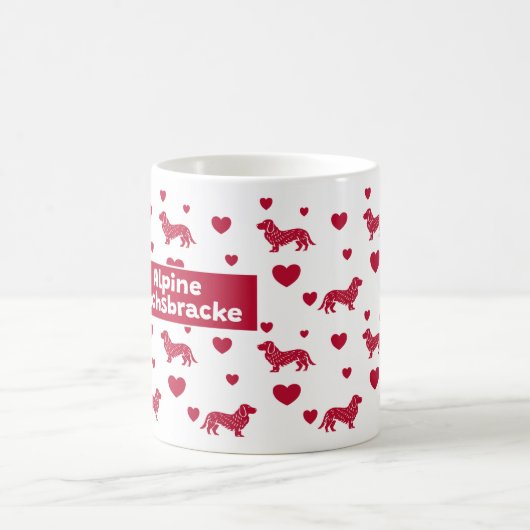 Alpin Dachsbracke Tasse mit Rotem Herzen (Mittel)