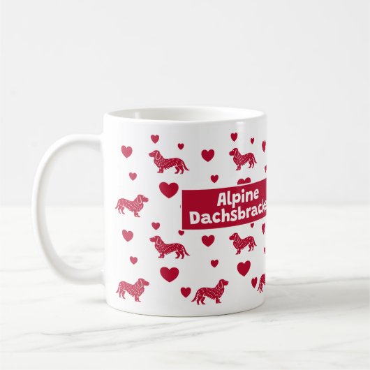 Alpin Dachsbracke Tasse mit Rotem Herzen (Links)