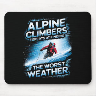 Alpin-Kletterexperten beim Finden des schlechteste Mousepad