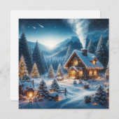 Alpin Neujahr Feiertagskarte (Vorne/Hinten)