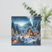 Alpin Neujahr Feiertagskarte (Stehend Vorderseite)