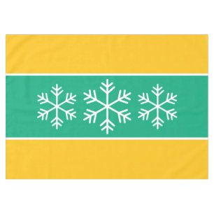 Alpin Schneeflocken Helle grüne Orangenpfeifen Tischdecke