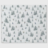 Alpin Ski und Hidden Yetis - Abfahrt Skifahren Geschenkpapier (Flach)