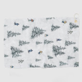 Alpin Ski und Hidden Yetis - Abfahrt Skifahren Golfhandtuch (Horizontal)