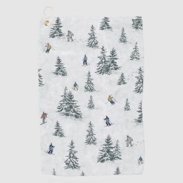 Alpin Ski und Hidden Yetis - Abfahrt Skifahren Golfhandtuch