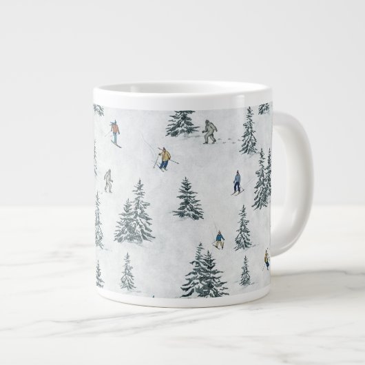 Alpin Ski und Hidden Yetis - Abfahrt Skifahren Jumbo-Tasse (Vorderseite Rechts)