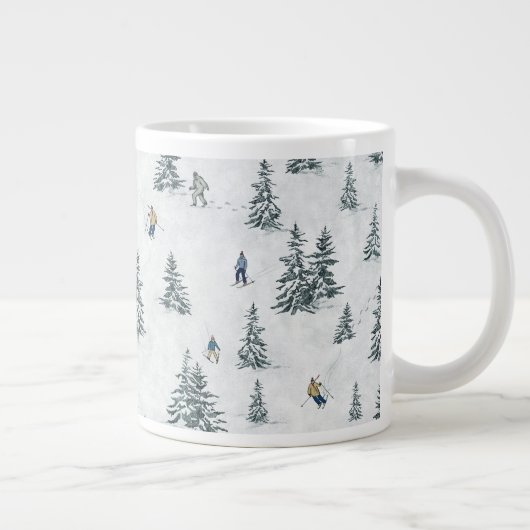 Alpin Ski und Hidden Yetis - Abfahrt Skifahren Jumbo-Tasse (Rechts)