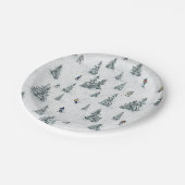 Alpin Ski und Hidden Yetis - Abfahrt Skifahren Pappteller (Schrägansicht)