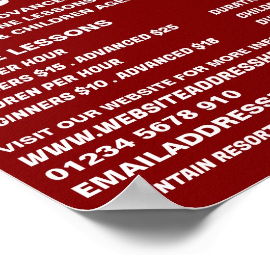 Alpin-Skier, Ski/Snowboarden Unterricht/Klasse Poster (Ecke)