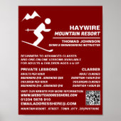 Alpin-Skier, Ski/Snowboarden Unterricht/Klasse Poster (Vorne)