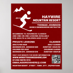 Alpin-Skier, Ski/Snowboarden Unterricht/Klasse Poster