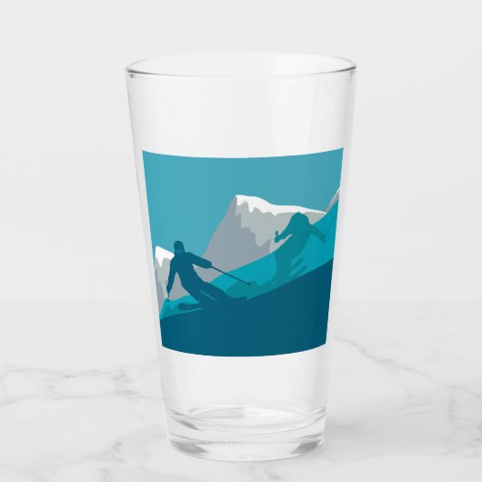 Alpin Skifahren Glas (Vorderseite)