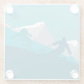 Alpin Skifahren Glasuntersetzer (Rückseite)