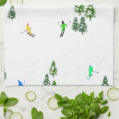 Alpin Skifahren | Gondelbahn Skifahrer Geschirrtuch (Gefaltet)