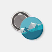 Alpin Skifahren Magnet (Vorderseite/Rückseite)