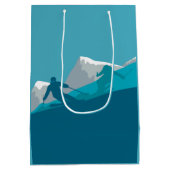 Alpin Skifahren Mittlere Geschenktüte (Rückseite)