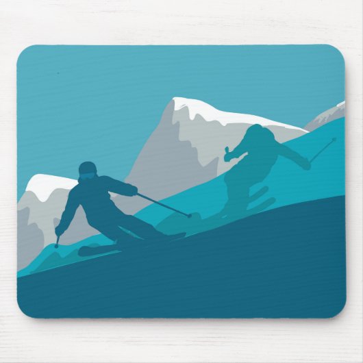 Alpin Skifahren Mousepad (Vorne)