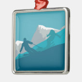 Alpin Skifahren Ornament Aus Metall (Links)