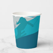 Alpin Skifahren Pappbecher (Rückseite)