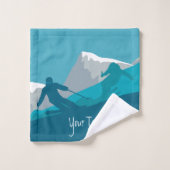 Alpin Skifahren Personalisiert Badhandtuch Set (Waschlappen)