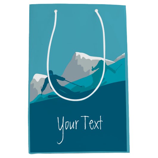 Alpin Skifahren Personalisiert Mittlere Geschenktüte (Vorderseite)