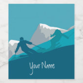 Alpin Skifahren Personalisiert Weinetikett (Einzelnes Label)