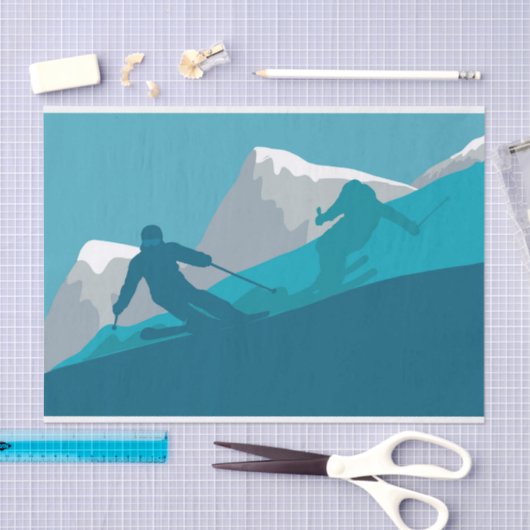 Alpin Skifahren Seidenpapier (Handwerk)