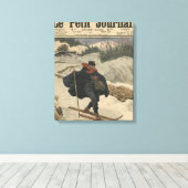 Alpinaufseher mit Ski Leinwanddruck (Insitu (Holzboden))